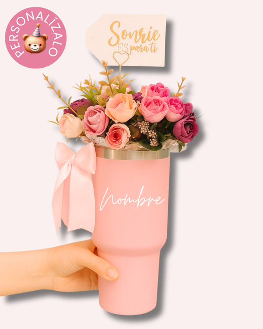 Termo personalizado con flores