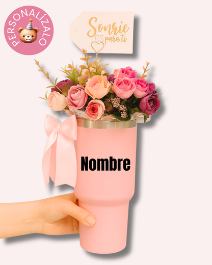 Termo personalizado con flores