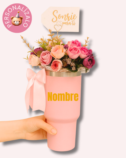 Termo personalizado con flores