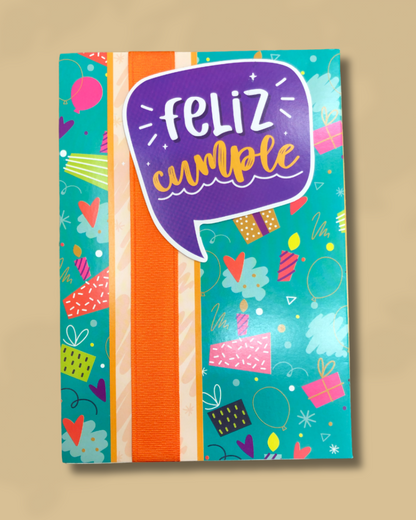 Tarjeta "Feliz cumple" azul