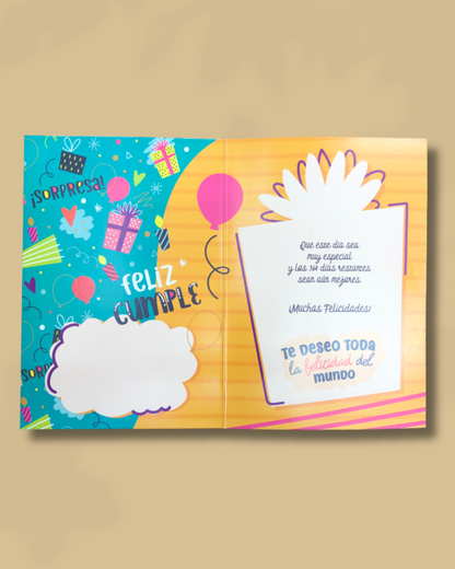 Tarjeta "Feliz cumple" azul