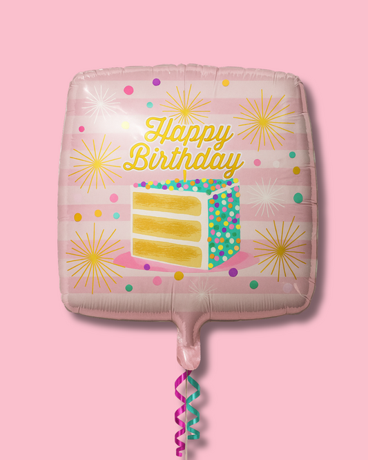 Globo "Happy birthday" pastel