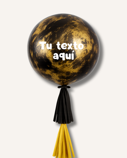 Globo burbuja negro y dorado