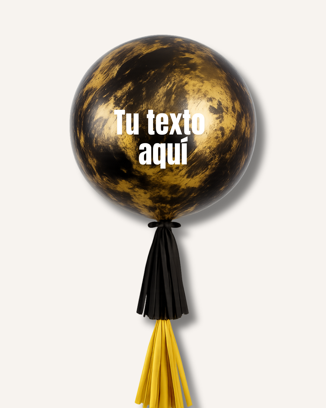 Globo burbuja negro y dorado