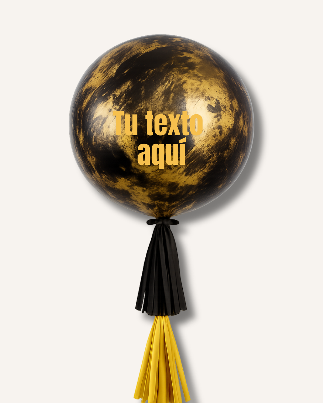 Globo burbuja negro y dorado