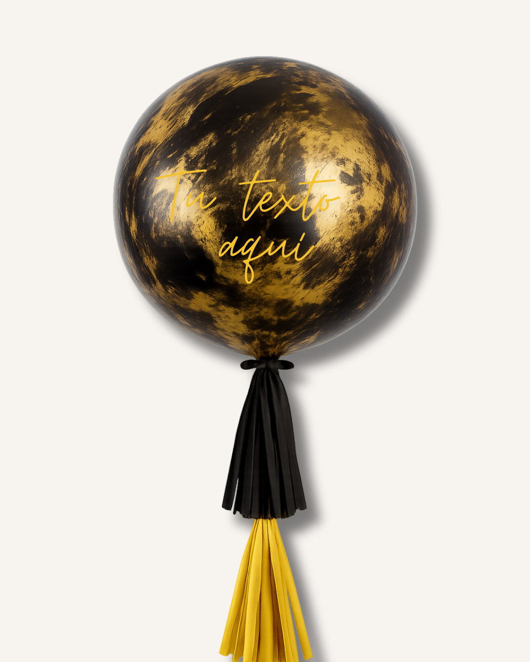 Globo burbuja negro y dorado