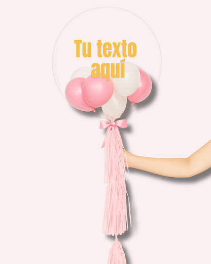 Globo burbuja con globos de látex