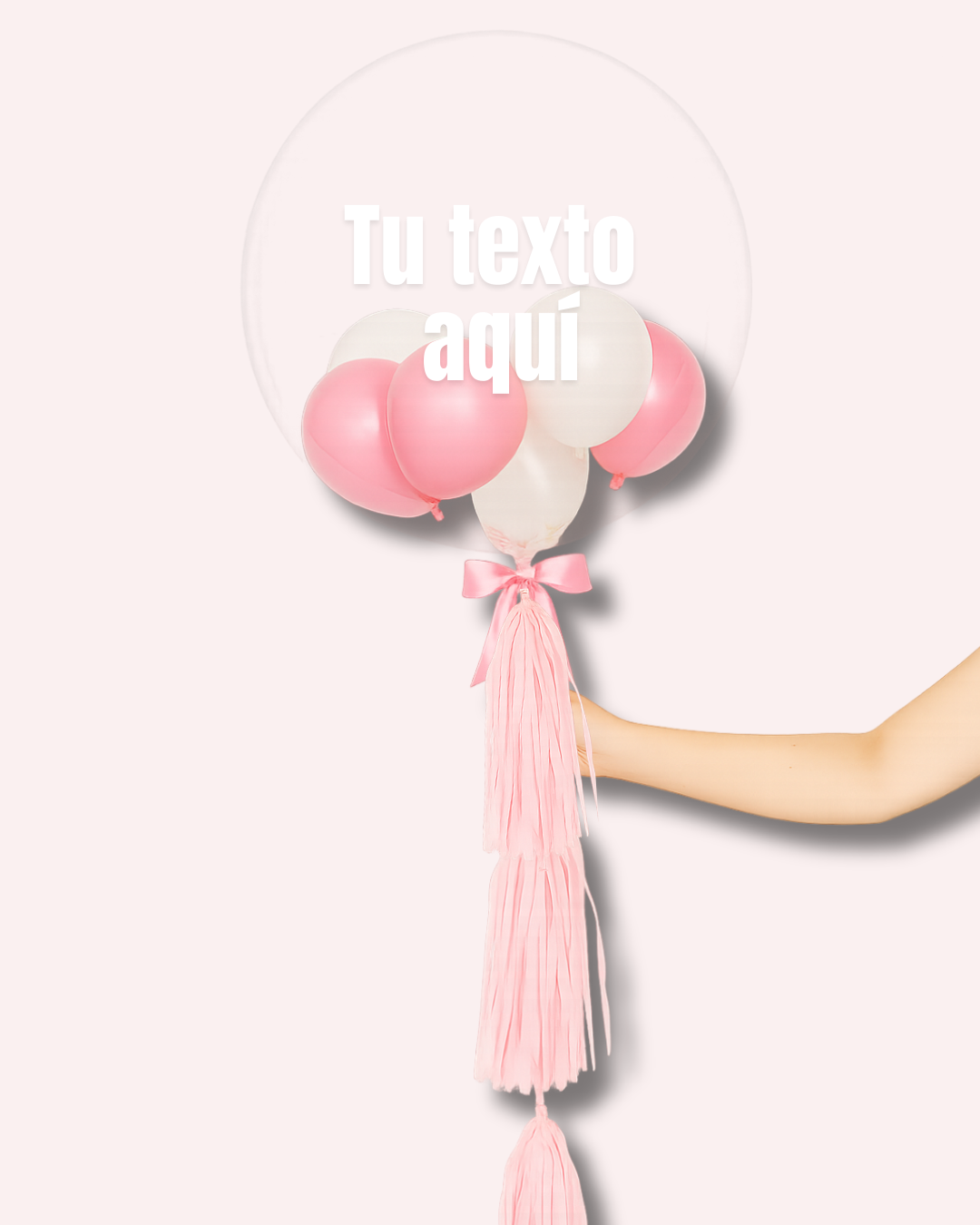 Globo burbuja con globos de látex