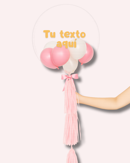 Globo burbuja con globos de látex
