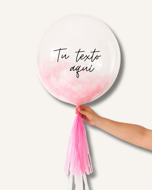 Globo burbuja rosa marmoleado