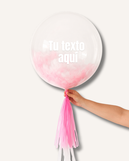 Globo burbuja rosa marmoleado