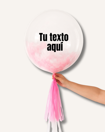 Globo burbuja rosa marmoleado