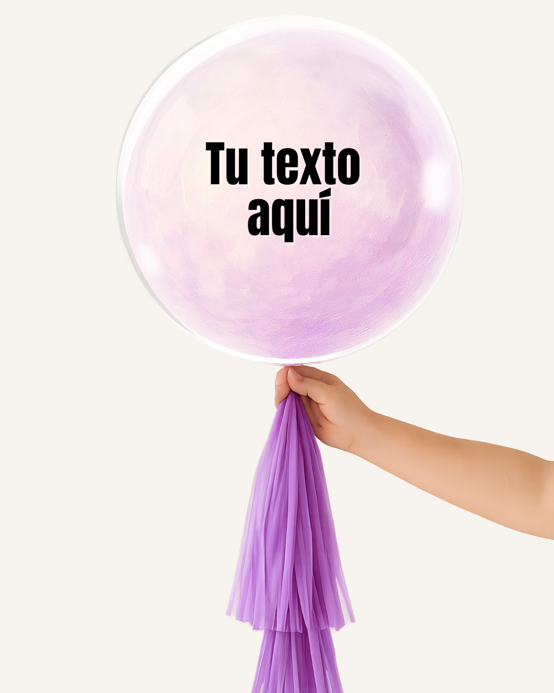 Globo burbuja marmoleado morado completo