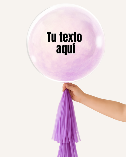 Globo burbuja marmoleado morado completo