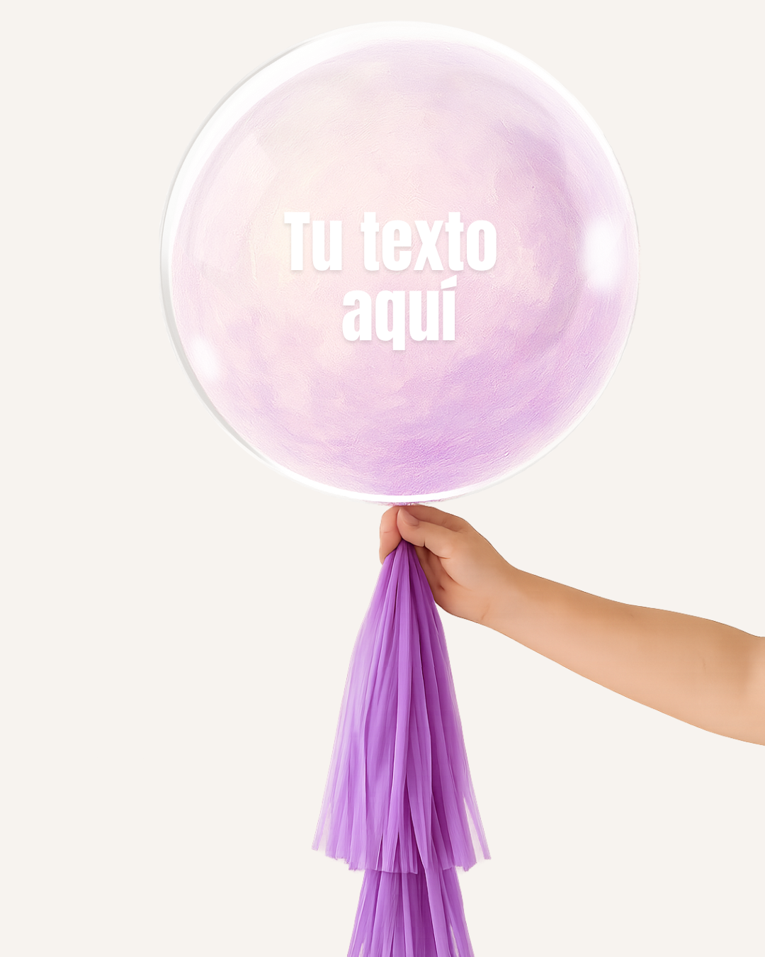 Globo burbuja marmoleado morado completo