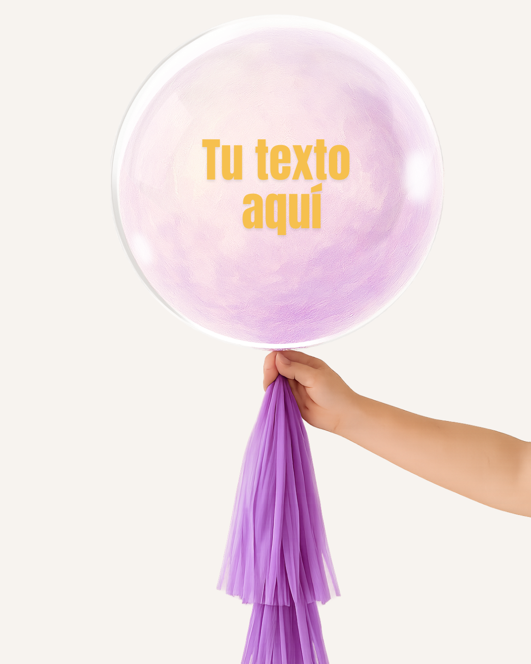 Globo burbuja marmoleado morado completo