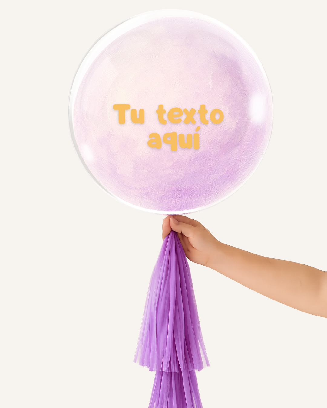 Globo burbuja marmoleado morado completo