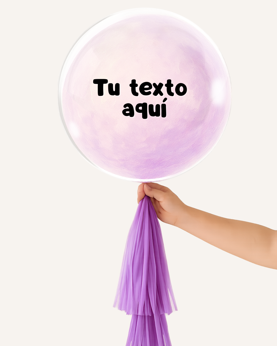Globo burbuja marmoleado morado completo