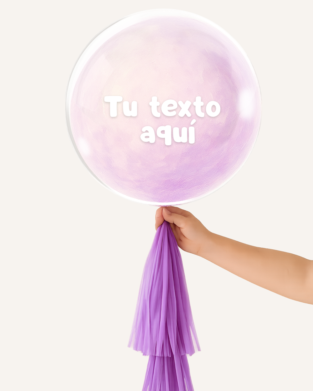 Globo burbuja marmoleado morado completo