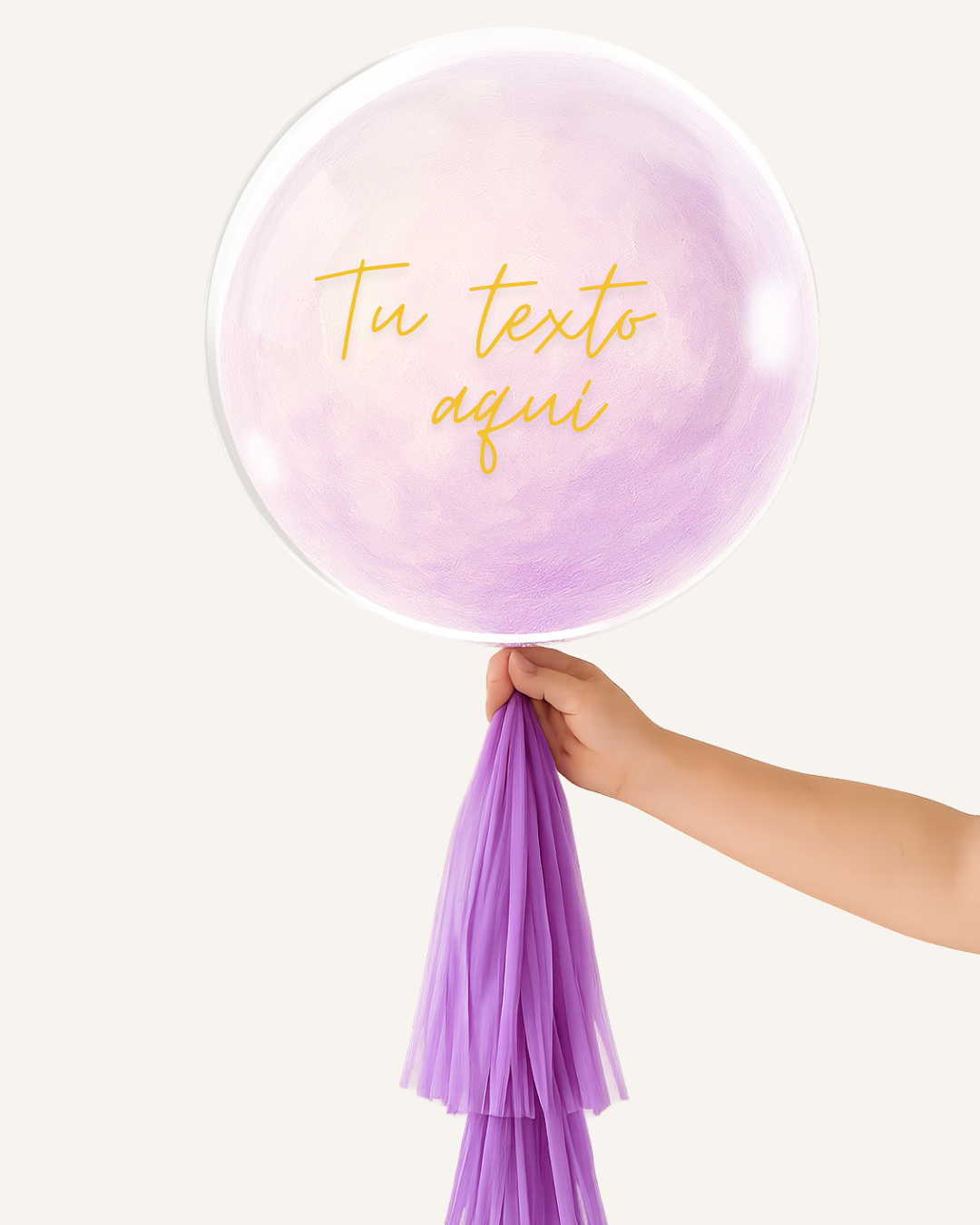 Globo burbuja marmoleado morado completo